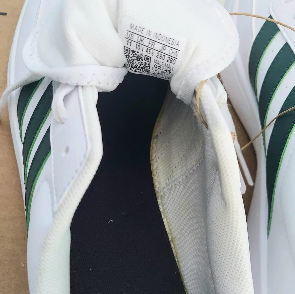 Adidas Breaknet 2.0 Men's White and Green Court Sneakers Size 9.5 & 11 NWT - Picture 5 of 6